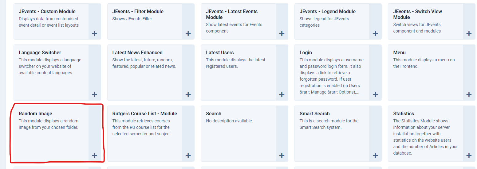Create new module type: "Random Image Module"