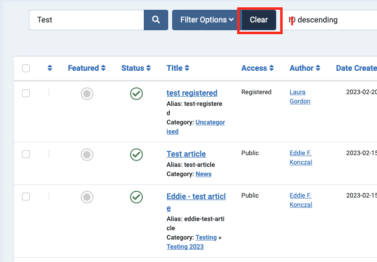 Clear Joomla 4