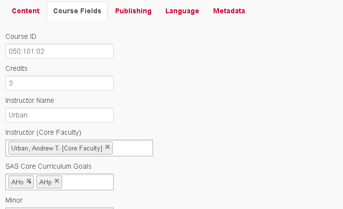 coursefields