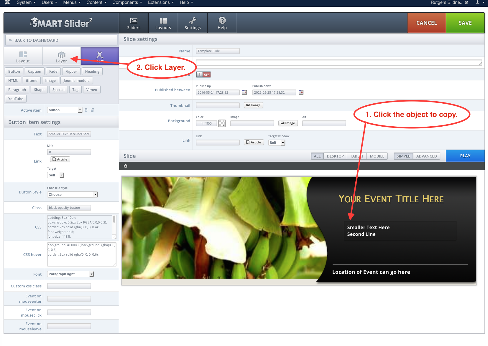 SmartSlider2: Copy Object Layer