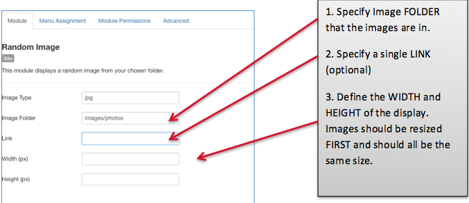 Configure Random Image Module options