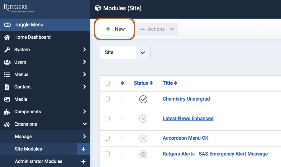 Creating a new module