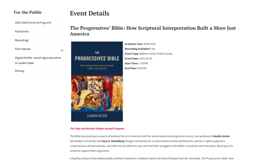 Sample Event Detail Page