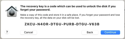 recovery key