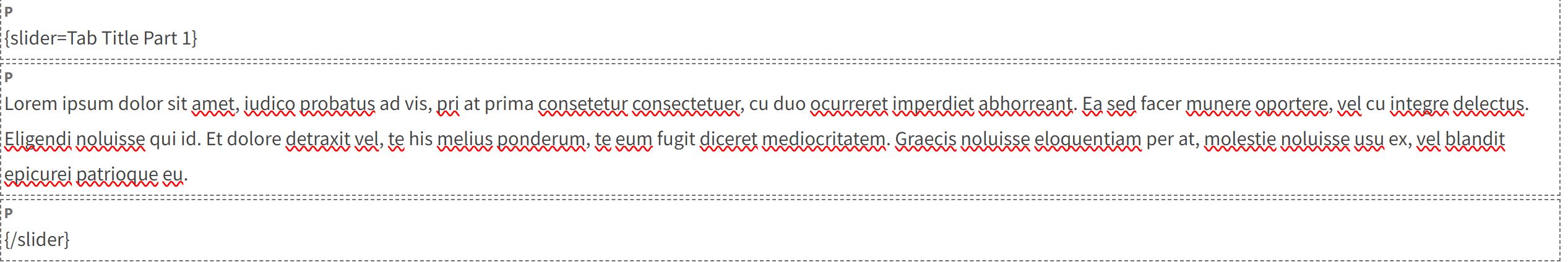 Sliders within an article syntax
