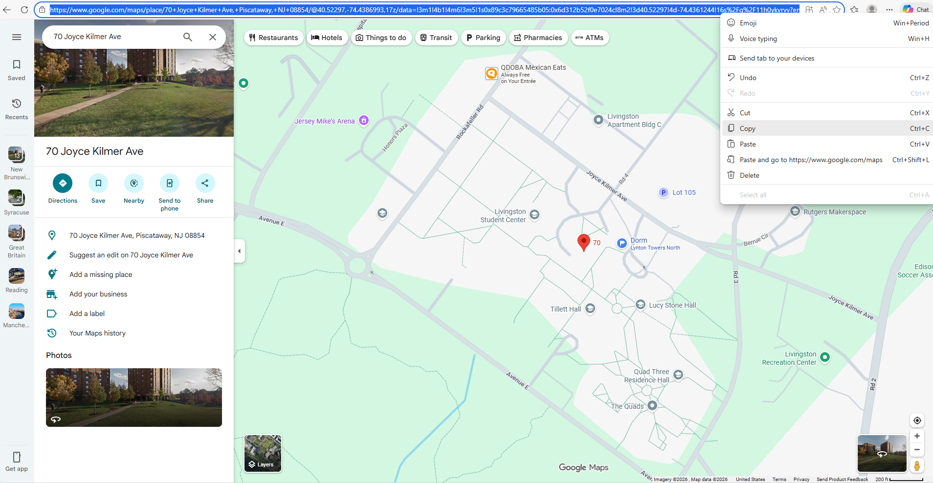 Copying the Google Maps Link