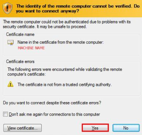 Remote Desktop Connection Windows via Remote Desktop Gateway 11