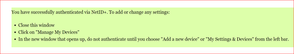 authenticated via netidplus