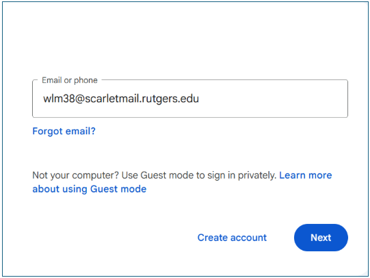 Logging into ScarletMail