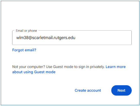 Log into ScarletMail account