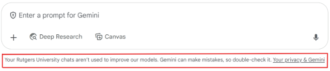 Check you are using your Rutgers ScarletMail account with Gemini