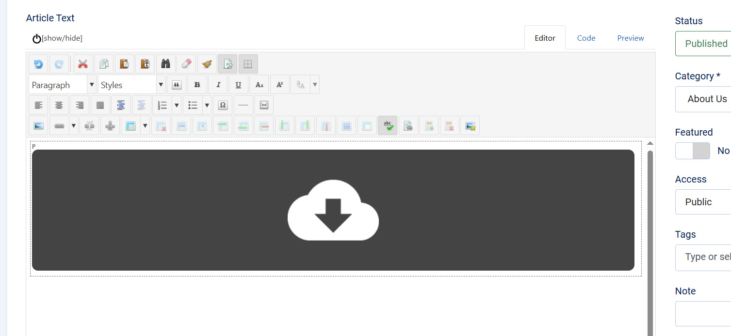 Add Dropfiles to Article 4