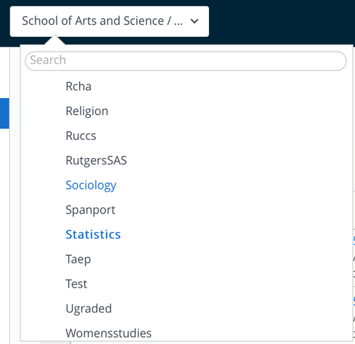 Managing Macs - Select your assigned department from the drop-down menu