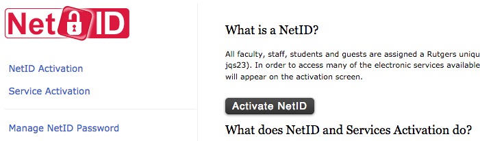 netid service activation