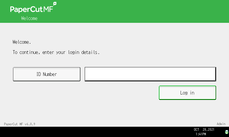 Log into the copier with your PIN