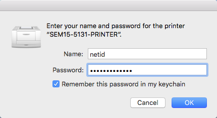 Remember this password in my keychain