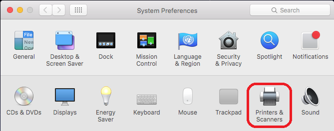 System Preferences: Printers & Scanners