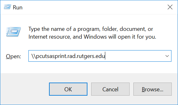 Screen shot of the run window described in step 2