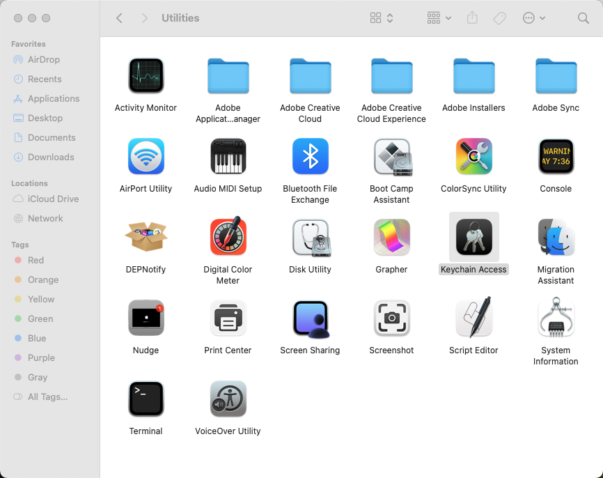 MacOS Utilities folder