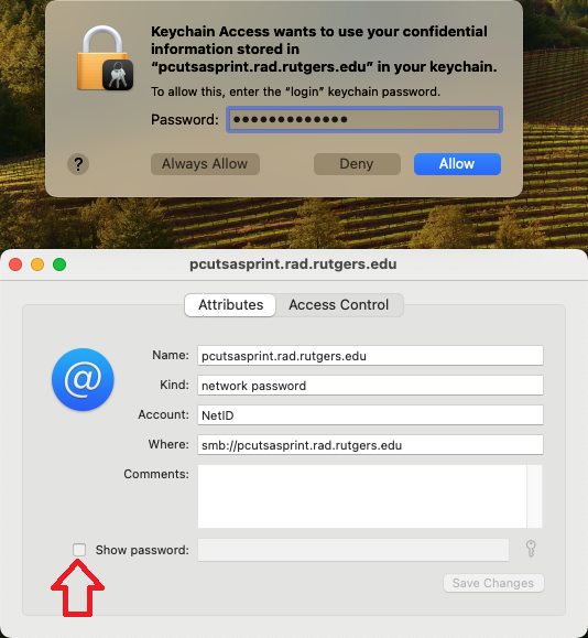 Check your NetID stored in Keychain Access