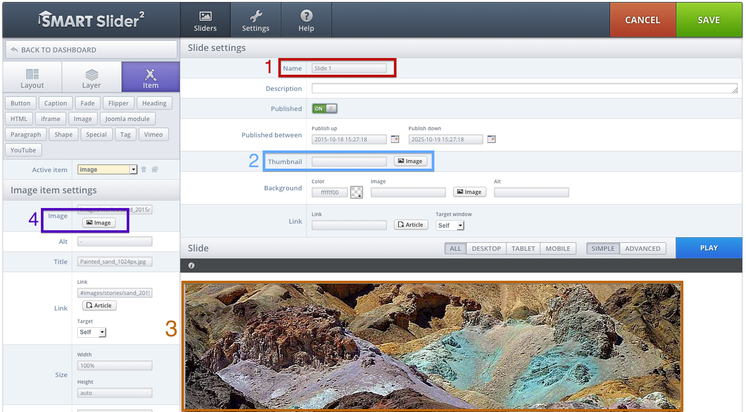 SmartSlider2: Slide Settings