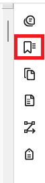Acrobat right sidebar menu with location of "Bookmarks" icon highlighted
