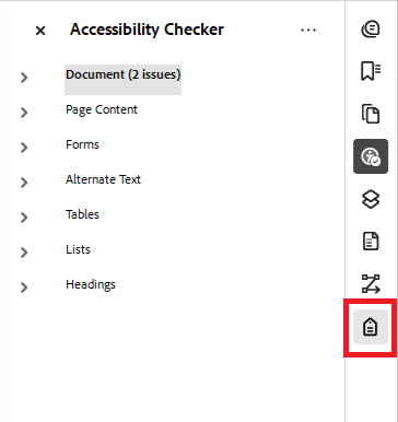 Acrobat: "Accessibility Tags" icon