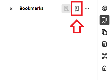 Acrobat: "Add a new bookmark" icon