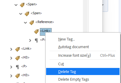 Acrobat: Delete Link tag