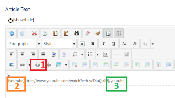 Embedding a YouTube video using AllVideos