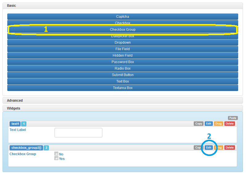 Chronoforms: Checkbox Group
