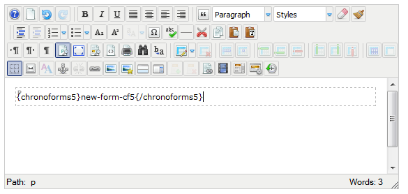 ChronoForms5: Embed a form within an article