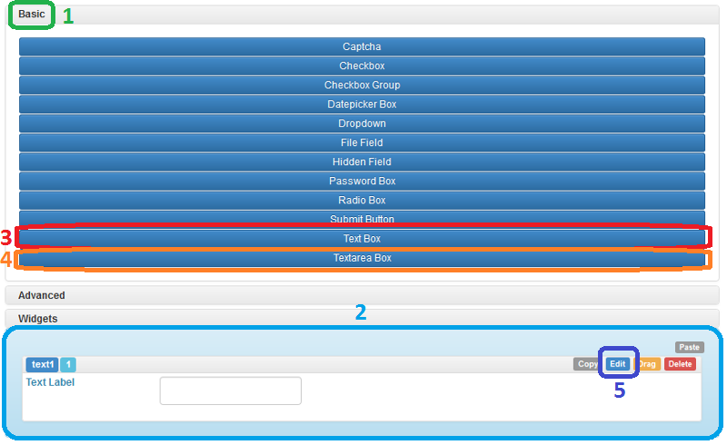 Chronoforms: Simple Form Designer ("Designer" tab)