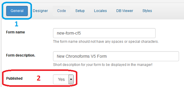 Chronoforms: Publish Form