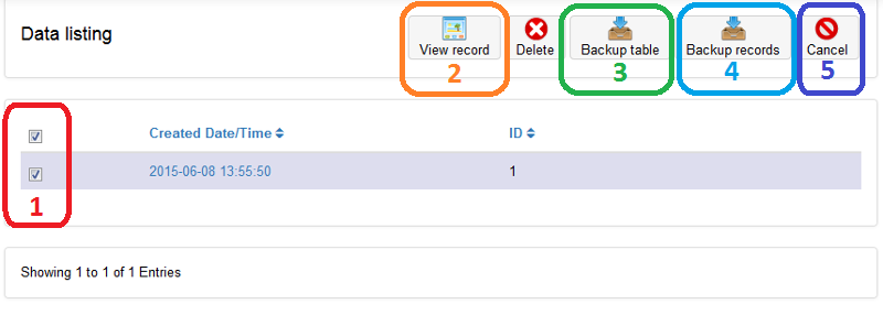 ChronoForms5: Data listing