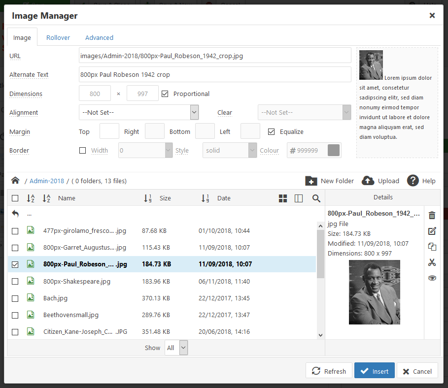 Image Manager: Select image