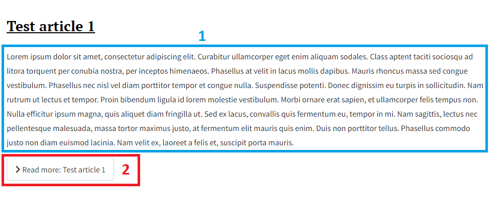 Example of an article shown in a Category Blog, with Intro Text shown above the Read More button