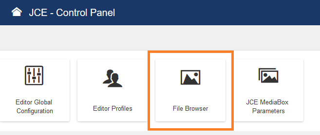 JCE Editor Pro "File Browser" icon