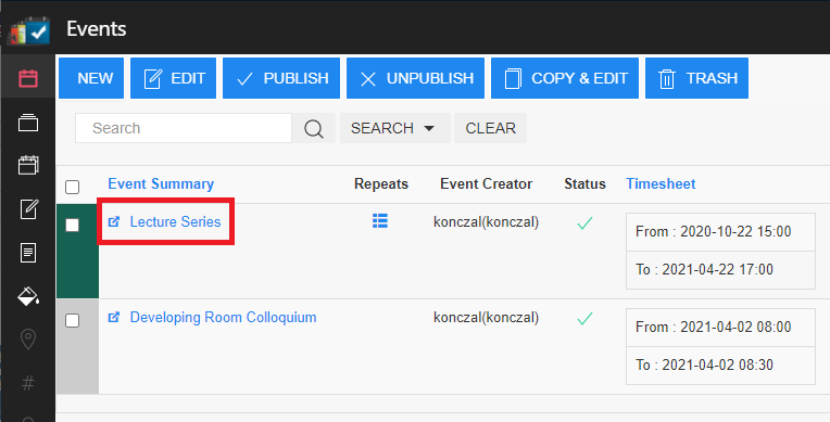 JEvents 3.6.x: Select a repeating event