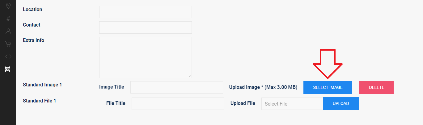 JEvents: "SELECT IMAGE" button