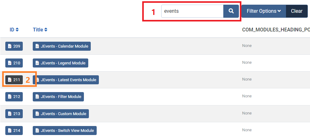 JEvents LNE 1