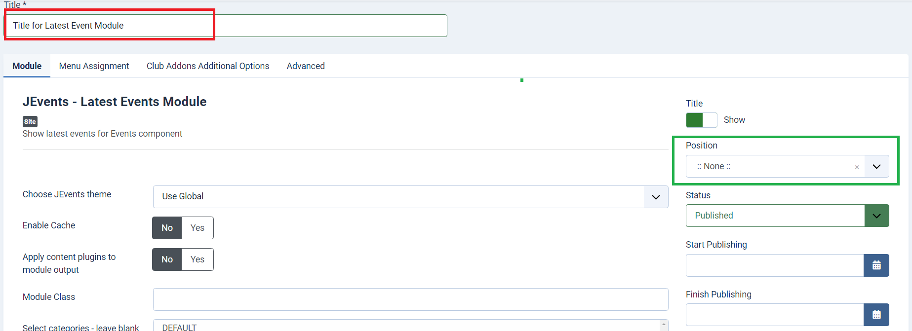 JEvents Module 2