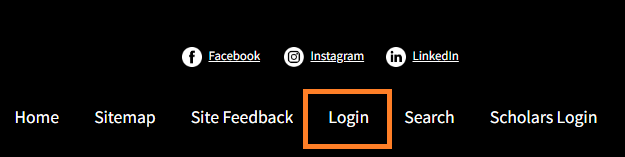 Login link: Footer menu