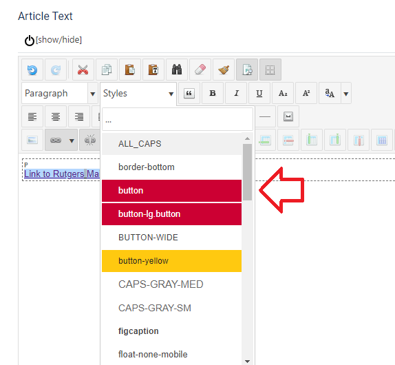 Selecting "button" style