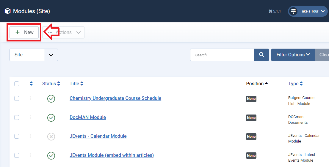 Create new module