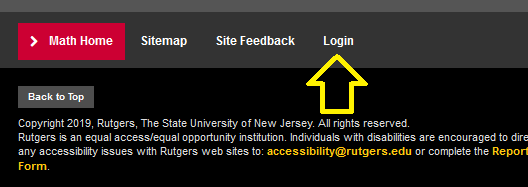 Login link in Footer menu