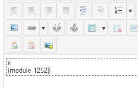 Module embed code within article content area