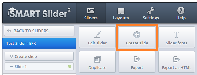 SmartSlider2: Create slide