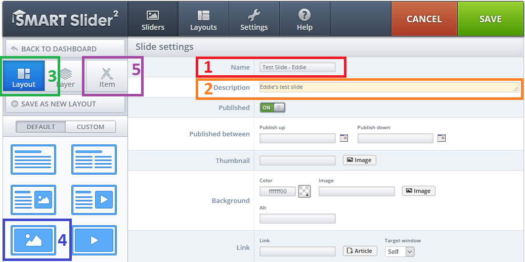 SmartSlider2: Creating a new slide