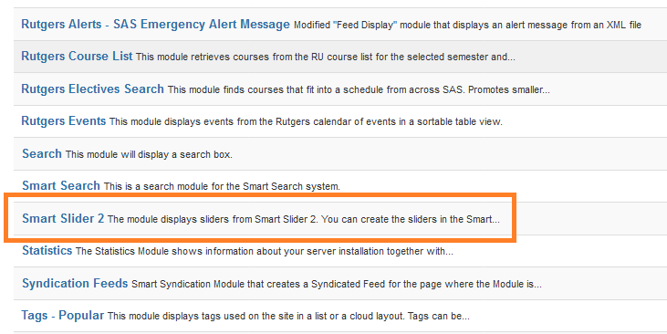 SmartSlider2: New module